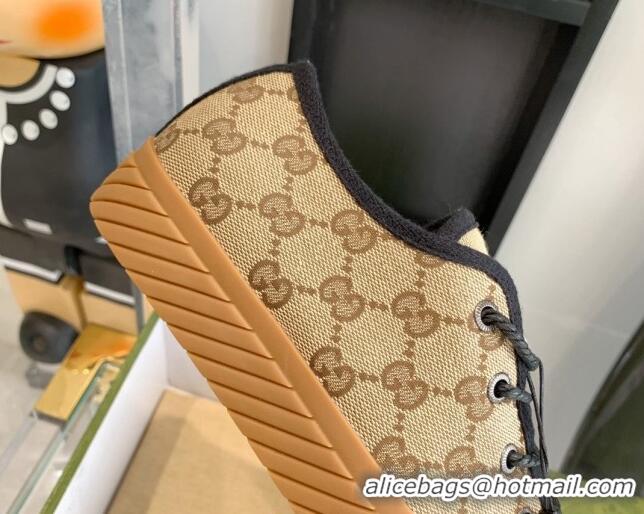 Charming Gucci GG Canvas Low-top Sneakers Brown 070257