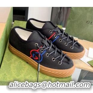 Stylish Gucci GG Canvas Low-top Sneakers Black 070258