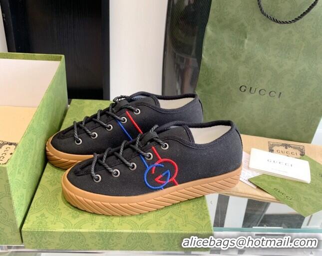 Stylish Gucci GG Canvas Low-top Sneakers Black 070258