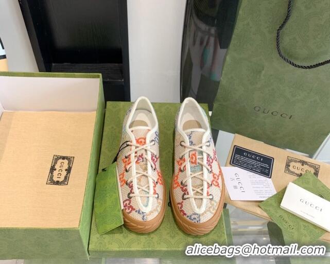 Best Grade Gucci GG Canvas Low-top Sneakers Beige/Multicolor 070260