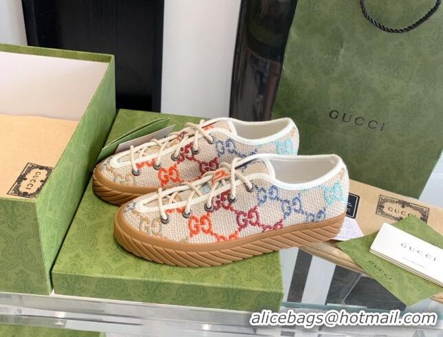 Best Grade Gucci GG Canvas Low-top Sneakers Beige/Multicolor 070260