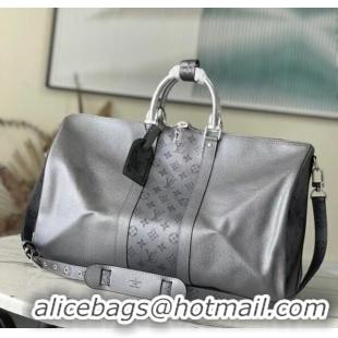 Reasonable Price Louis Vuitton KEEPALL BANDOULIERE 50 M53766 gray