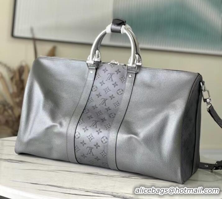 Reasonable Price Louis Vuitton KEEPALL BANDOULIERE 50 M53766 gray