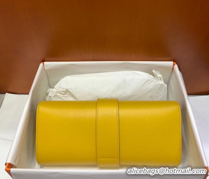 Famous Brand Hermes H Medor swift Leather Clutch 37566 yellow&Gold hardware