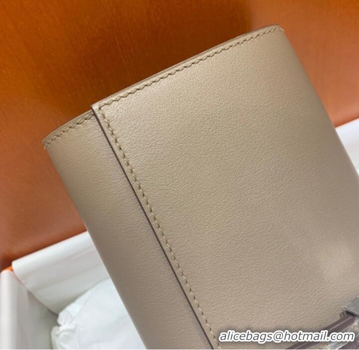 Good Taste Hermes H Medor swift Leather Clutch 37566 gray&Silver hardware