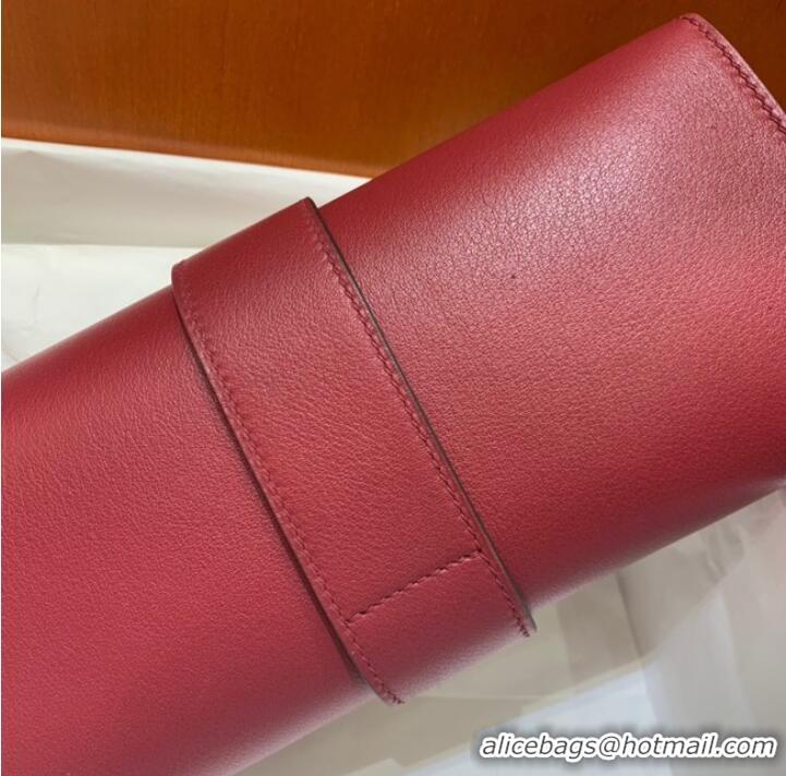 Cheapest Hermes H Medor swift Leather Clutch 37566 Burgundy&gold hardware