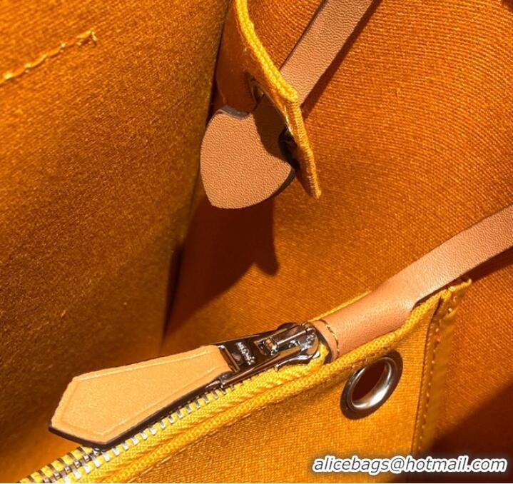 Well Crafted Hermes Herbag 31CM Original Canvas Leather & Calfskin 48887 yellow&brown