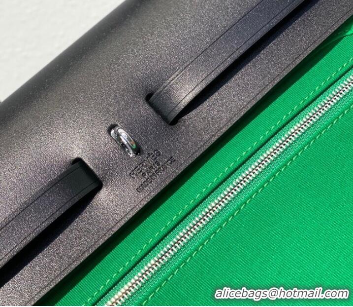 Good Taste Hermes Herbag 31CM Original Canvas Leather & Calfskin 48887 green&black