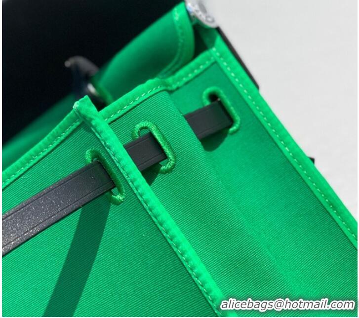 Good Taste Hermes Herbag 31CM Original Canvas Leather & Calfskin 48887 green&black