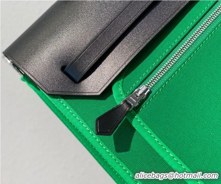 Good Taste Hermes Herbag 31CM Original Canvas Leather & Calfskin 48887 green&black