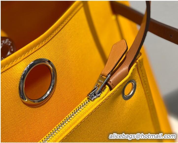 Promotional Hermes Herbag 31CM Original Canvas Leather & Calfskin 48887 light yellow&brown