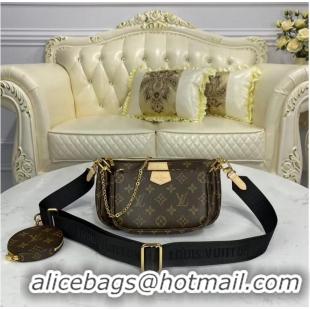 Pretty Style Louis Vuitton original monogram canvas Shoulder Bag MULTI-POCHETTE ACCESSOIRES M44840 Black