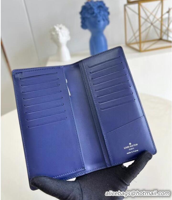 Original Cheap Louis Vuitton BRAZZA WALLET M81405 blue