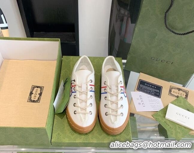 Grade Gucci GG Canvas Low-top Sneakers White 070261