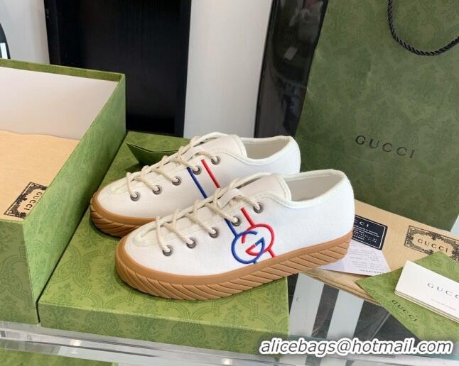 Grade Gucci GG Canvas Low-top Sneakers White 070261