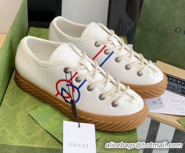 Grade Gucci GG Canvas Low-top Sneakers White 070261