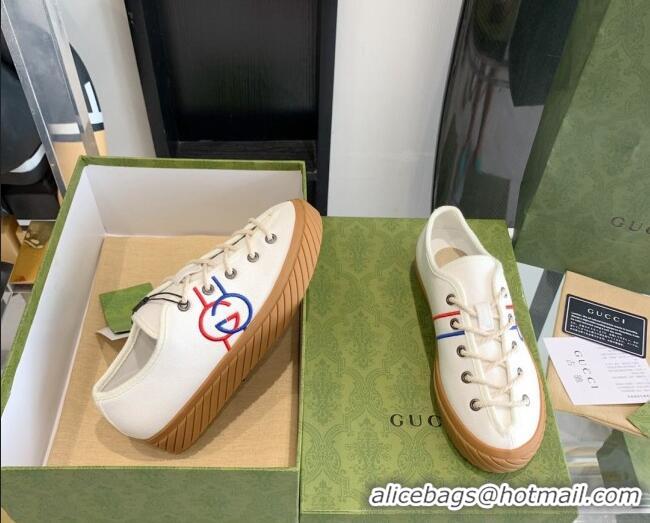 Grade Gucci GG Canvas Low-top Sneakers White 070261