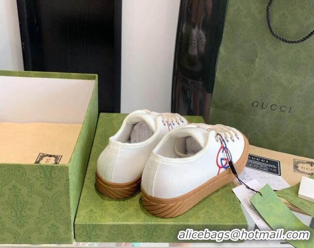 Grade Gucci GG Canvas Low-top Sneakers White 070261