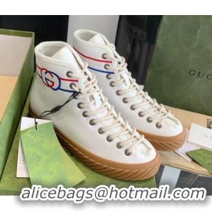 Stylish Gucci GG Canvas High-top Sneakers White 070264