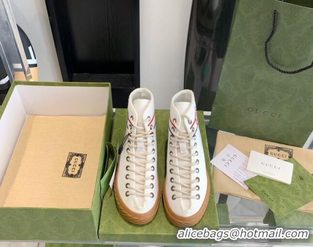 Stylish Gucci GG Canvas High-top Sneakers White 070264