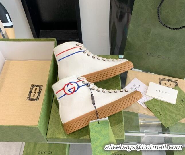 Stylish Gucci GG Canvas High-top Sneakers White 070264