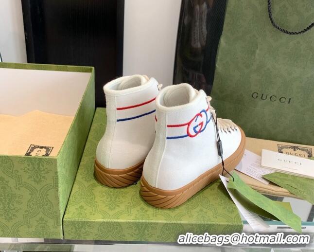 Stylish Gucci GG Canvas High-top Sneakers White 070264