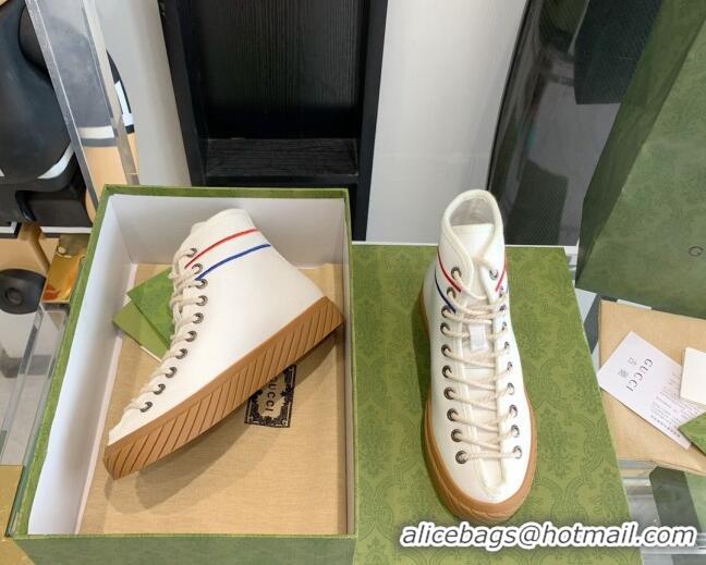 Stylish Gucci GG Canvas High-top Sneakers White 070264