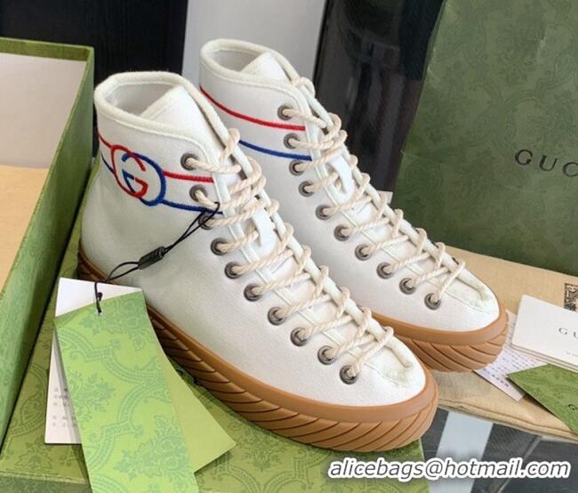 Stylish Gucci GG Canvas High-top Sneakers White 070264