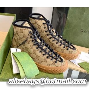 Classic Hot Gucci GG Canvas High-top Sneakers Brown 070265