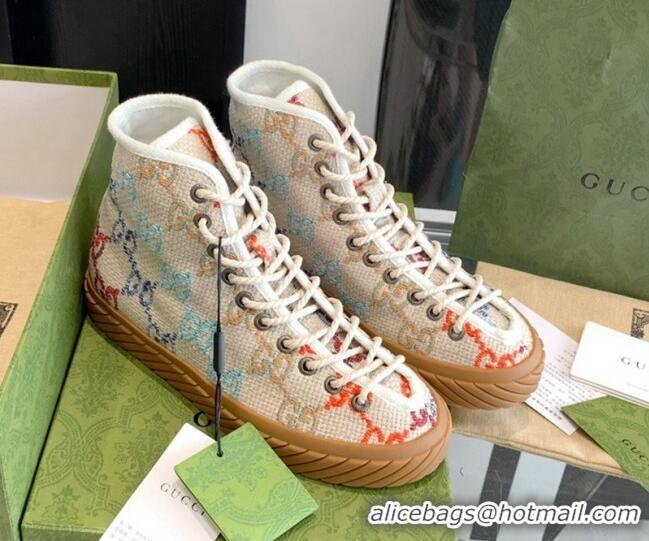 Classic Specials Gucci GG Canvas High-top Sneakers Beige/Multicolor 070266