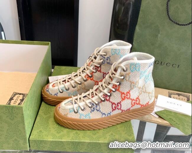 Classic Specials Gucci GG Canvas High-top Sneakers Beige/Multicolor 070266