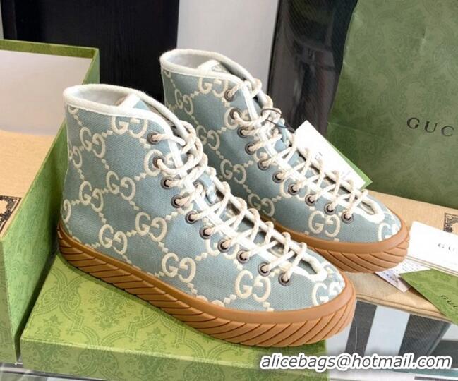 Best Price Gucci GG Canvas High-top Sneakers Blue/White 070267