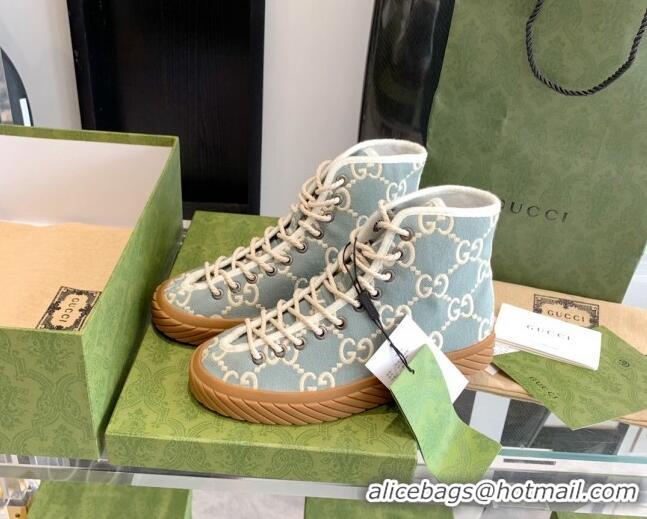 Best Price Gucci GG Canvas High-top Sneakers Blue/White 070267