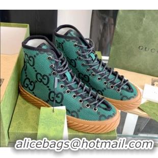 Top Grade Gucci GG Canvas High-top Sneakers Green 070268