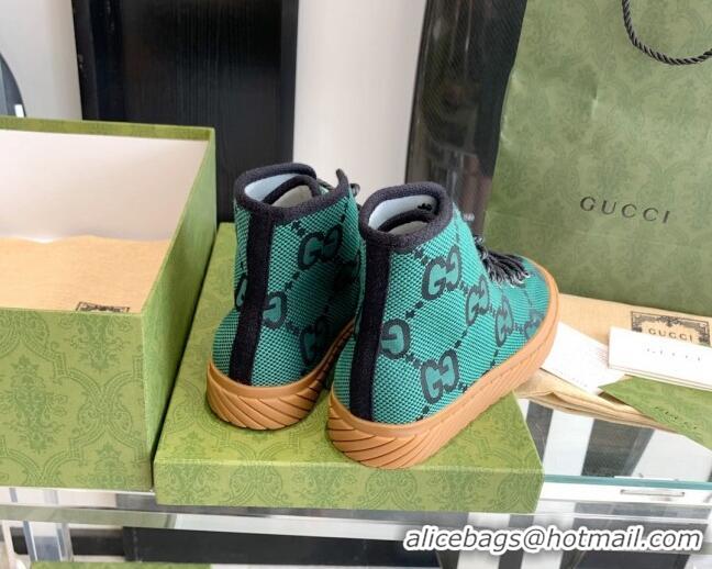 Top Grade Gucci GG Canvas High-top Sneakers Green 070268