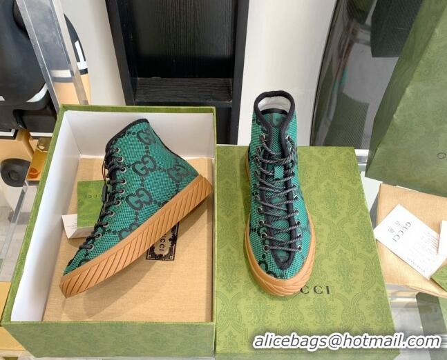 Top Grade Gucci GG Canvas High-top Sneakers Green 070268