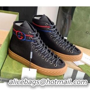 Grade Quality Gucci GG Canvas High-top Sneakers Black 070269