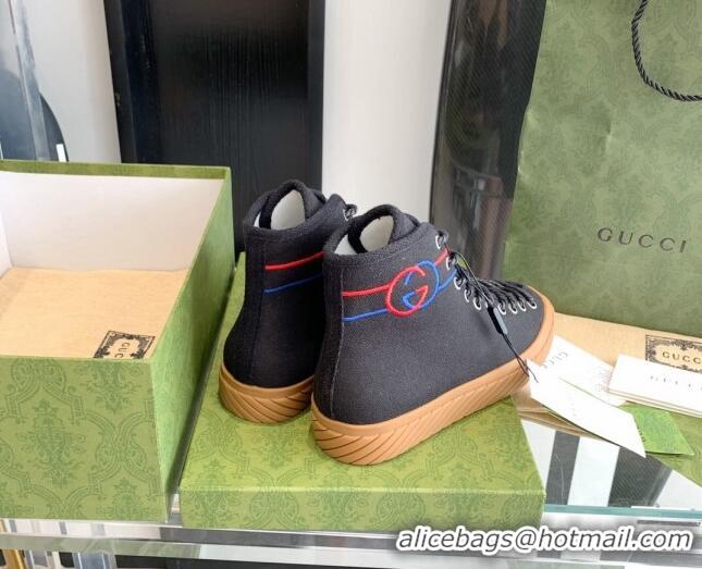 Grade Quality Gucci GG Canvas High-top Sneakers Black 070269