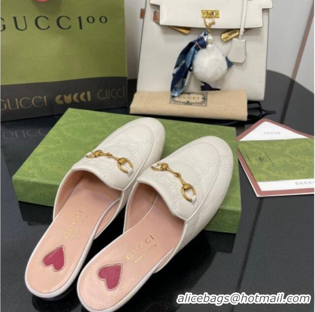 Low Price Gucci GG Matelasse Princetown Flat Slipper 699901 White 2022