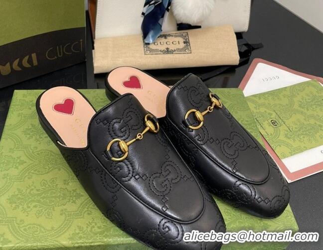 Purchase Gucci GG Matelasse Princetown Flat Slipper 699901 Black