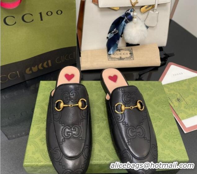 Purchase Gucci GG Matelasse Princetown Flat Slipper 699901 Black