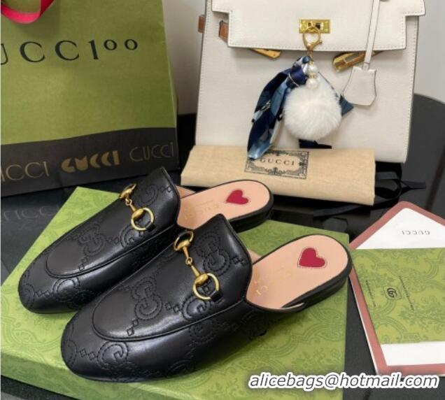 Purchase Gucci GG Matelasse Princetown Flat Slipper 699901 Black