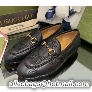 Best Product Gucci GG Matelasse Lambskin Princetown Loafers Black 070274