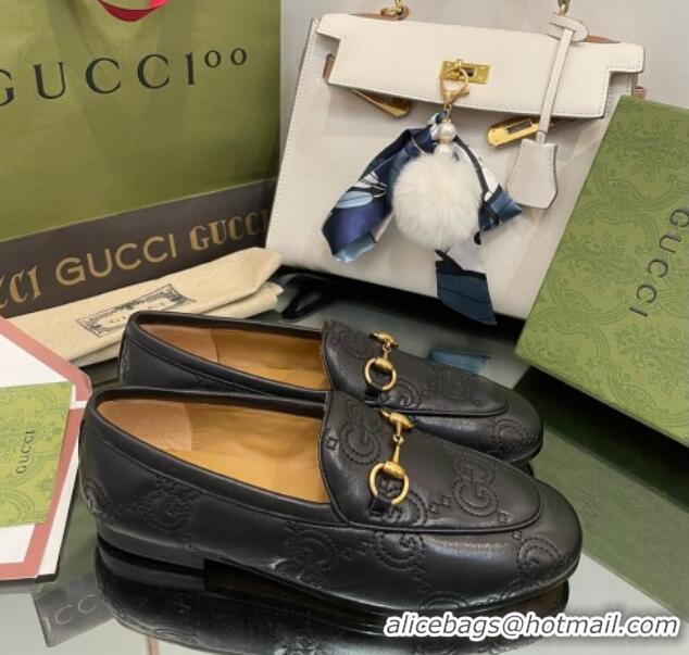 Best Product Gucci GG Matelasse Lambskin Princetown Loafers Black 070274