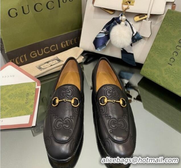 Best Product Gucci GG Matelasse Lambskin Princetown Loafers Black 070274