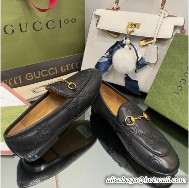 Best Product Gucci GG Matelasse Lambskin Princetown Loafers Black 070274