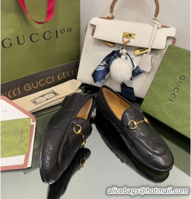 Best Product Gucci GG Matelasse Lambskin Princetown Loafers Black 070274