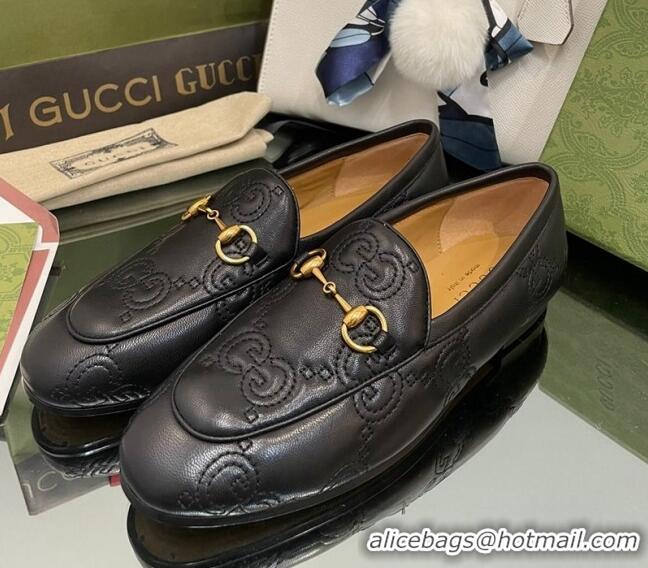 Best Product Gucci GG Matelasse Lambskin Princetown Loafers Black 070274