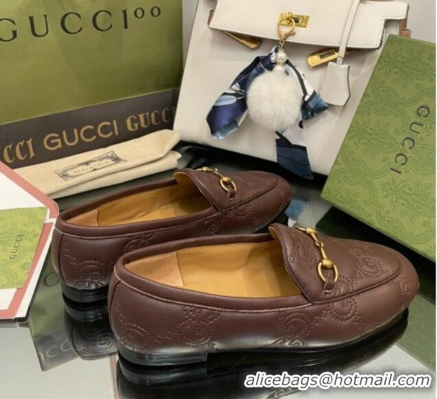 Pretty Style Gucci GG Matelasse Lambskin Princetown Loafers Brown 070275