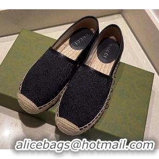 Best Grade Gucci GG Canvas Espadrilles Black 070403